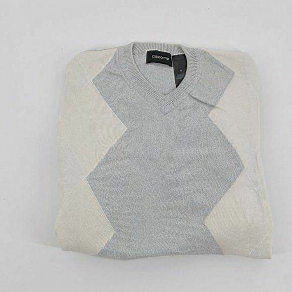 Claiborne‎ Pastel Blue/White Knit Sweater